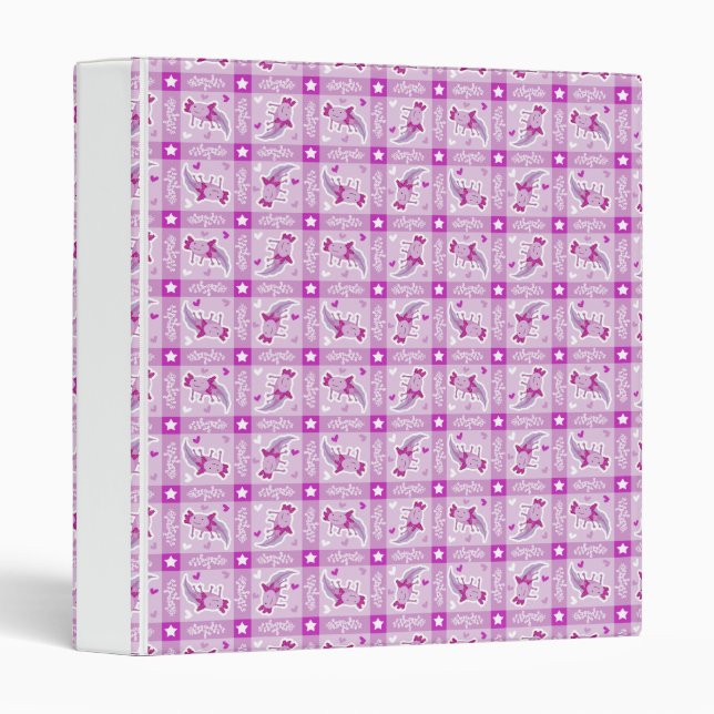 Axolotl Pink Plaid Pattern Binder (Front/Spine)