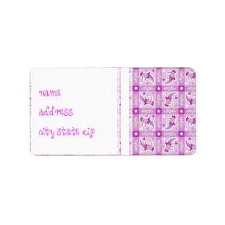 Axolotl Pink Plaid Pattern Label
