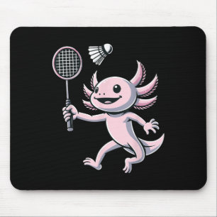Axolotl Playing Badminton Player Shuttle Sport Mouse Pad