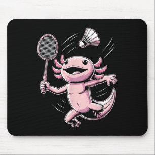 Axolotl Playing Badminton Player Shuttle Sport Mouse Pad