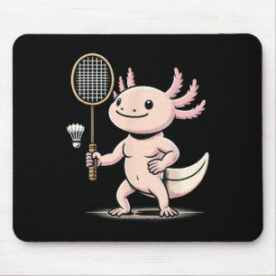 Axolotl Playing Badminton Player Shuttle Sport Mouse Pad