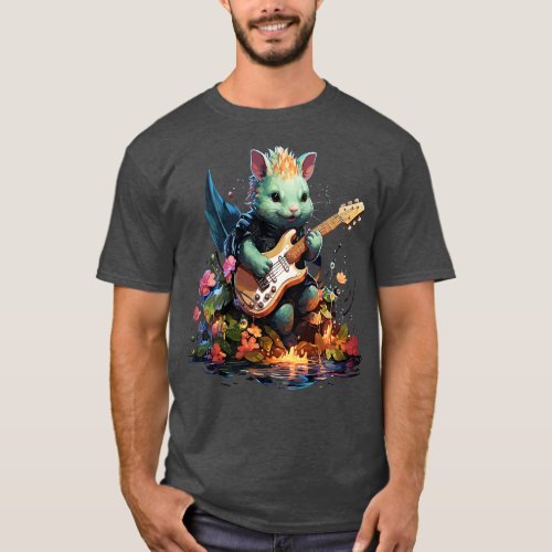 Axolotl Playing Guitar T_Shirt