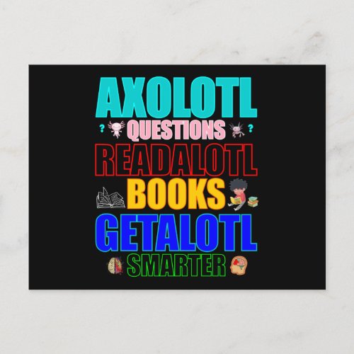 Axolotl Questions Read Books Get Smart Color Words Postcard