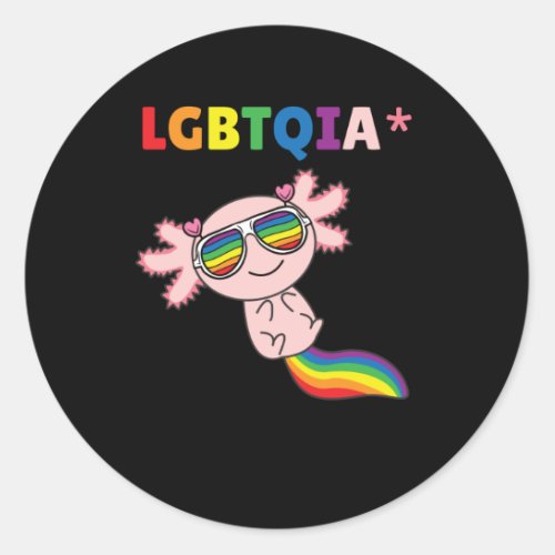 Axolotl _ Rainbow Flag LGBT Pride Classic Round Sticker