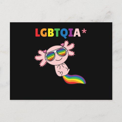 Axolotl _ Rainbow Flag LGBT Pride Postcard