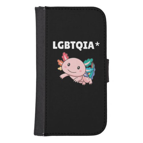 Axolotl _ Rainbow Flag LGBT Pride Galaxy S4 Wallet Case