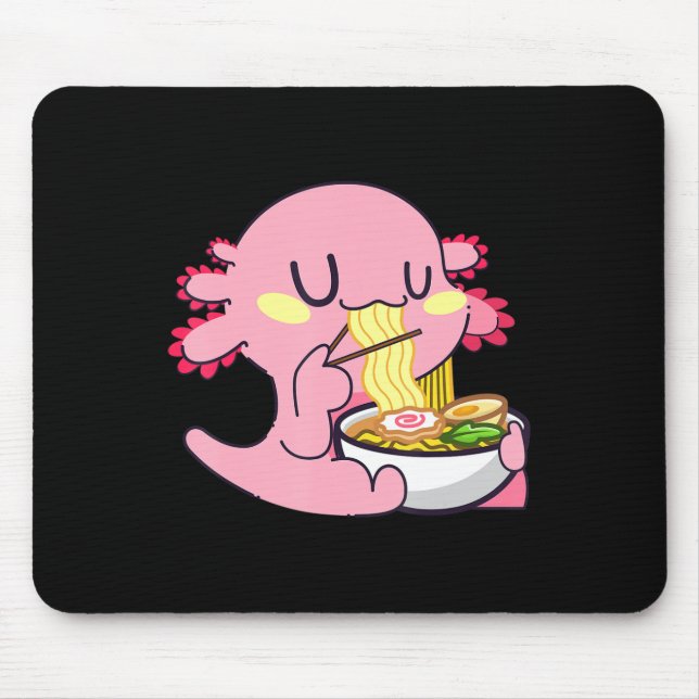 Axolotl Ramen  Anime Kawaii Lovers Noodles Girls B Mouse Pad (Front)