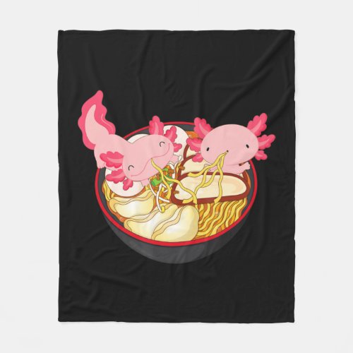 Axolotl Ramen Noodle Kawaii Japanese Anime Gift Te Fleece Blanket