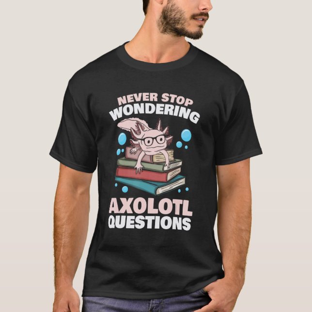 Axolotl Reading Books Axolotls Amphibian Lover Gif T-Shirt (Front)