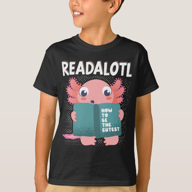 Axolotl Reading Teacher Readalotl Kawaii T-Shirt (Front)