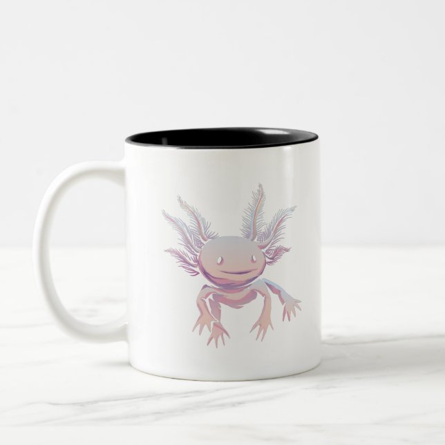 Axolotl Realistic Two-Tone Coffee Mug (Left)