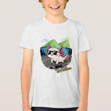 Axolotl riding a skateboard