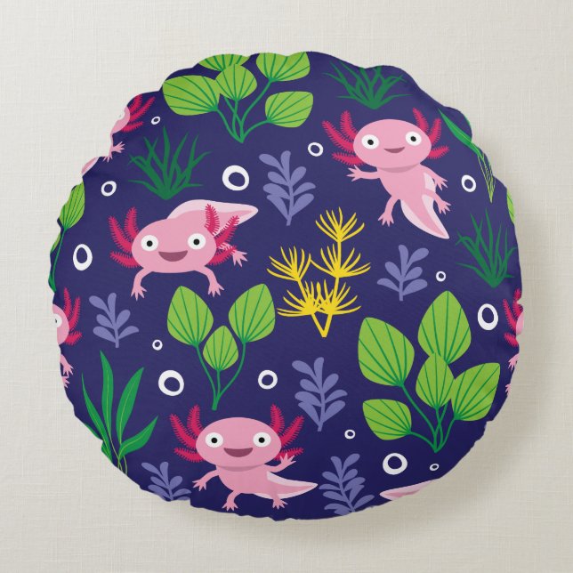 Axolotl Round Pillow (Front)