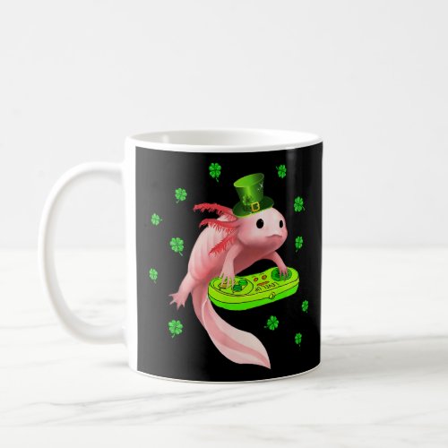 Axolotl Saint Patricks Day  White Axolotl Lizard G Coffee Mug