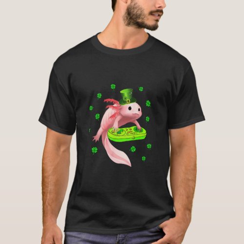 Axolotl Saint Patricks Day  White Axolotl Lizard G T_Shirt