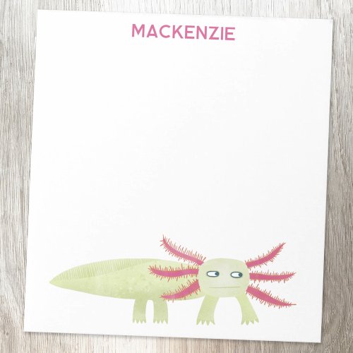 Axolotl Salamander Fun Personalized Custom Name Notepad