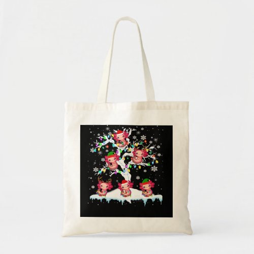 Axolotl Santa Elf Reindeer Axolotl On Christmas Tr Tote Bag