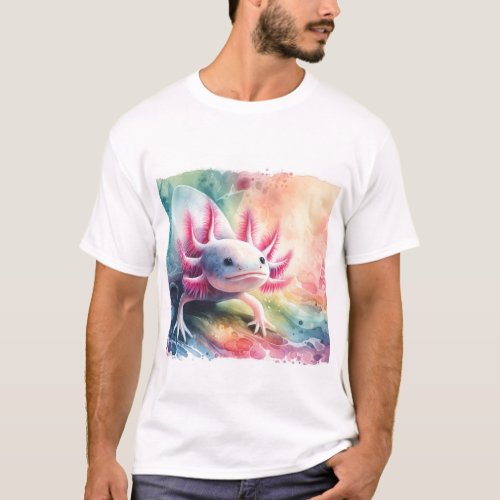 Axolotl Serenity AREF1201 _ Watercolor T_Shirt