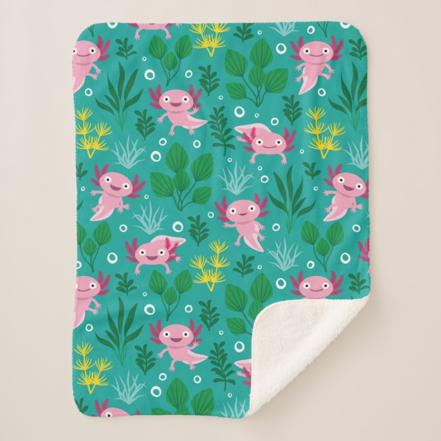 Axolotl Sherpa Blanket (Front)