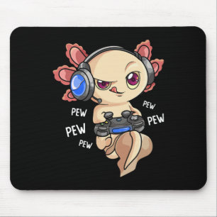 Axolotl Shirt Kids Boys Gamers - Kawaii Video Game Mouse Pad
