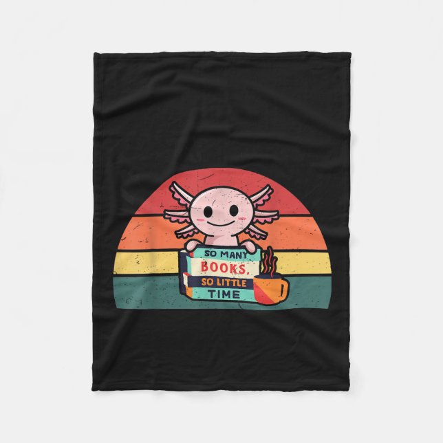 Axolotl-shirt Reading Book Readsolotl Kids Boys Gi Fleece Blanket (Front)