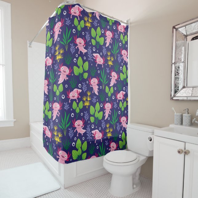 Axolotl Shower Curtain (In Situ)
