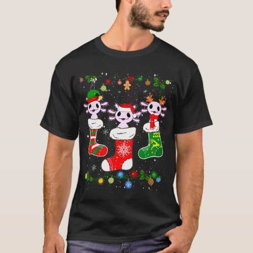 Axolotl Socks Lights Family Pajamas T_Shirt