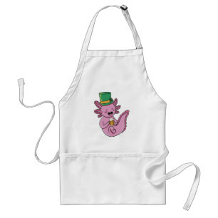 Axolotl St Patricks Day - Irish Beer Lover Adult Apron