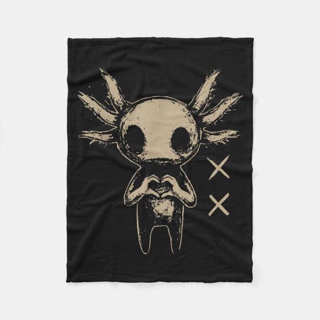 Axolotl Still Emo Goth  Fleece Blanket (Front)