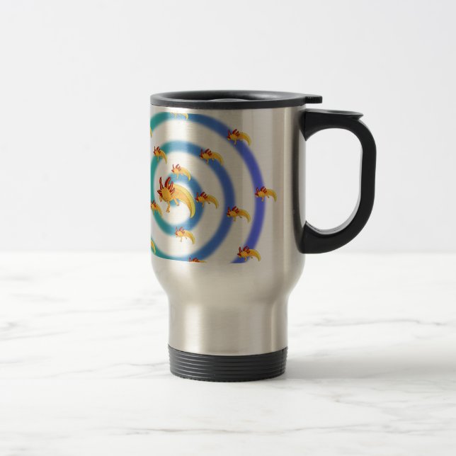 Axolotl Strudel Blau Travel Mug (Right)
