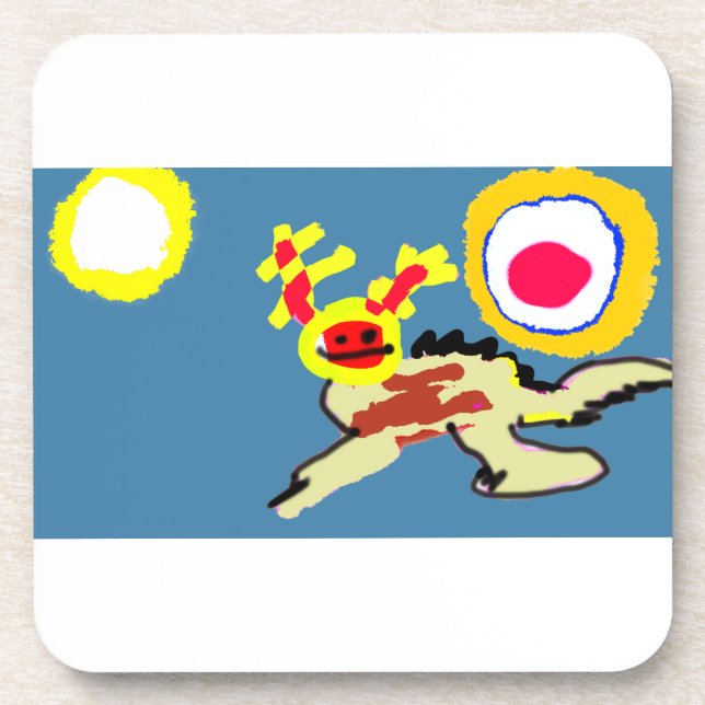 Axolotl summer  beverage coaster (Front)