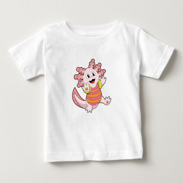 Axolotl Swimming Baby T-Shirt (Front)