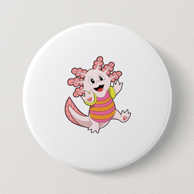Axolotl Swimming Button (Front)