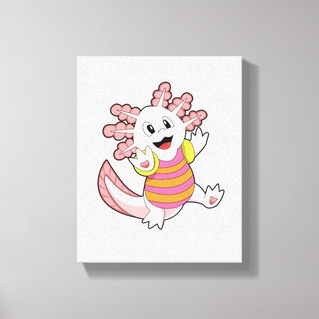 Axolotl Swimming Canvas Print (Front)