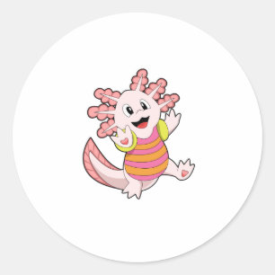 Axolotl Swimming Classic Round Sticker