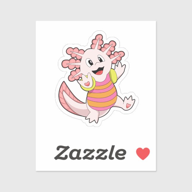 Axolotl Swimming Sticker (Sheet)