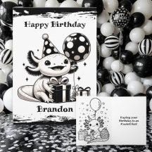 Axolotl Themed Birthday with Coloring Page