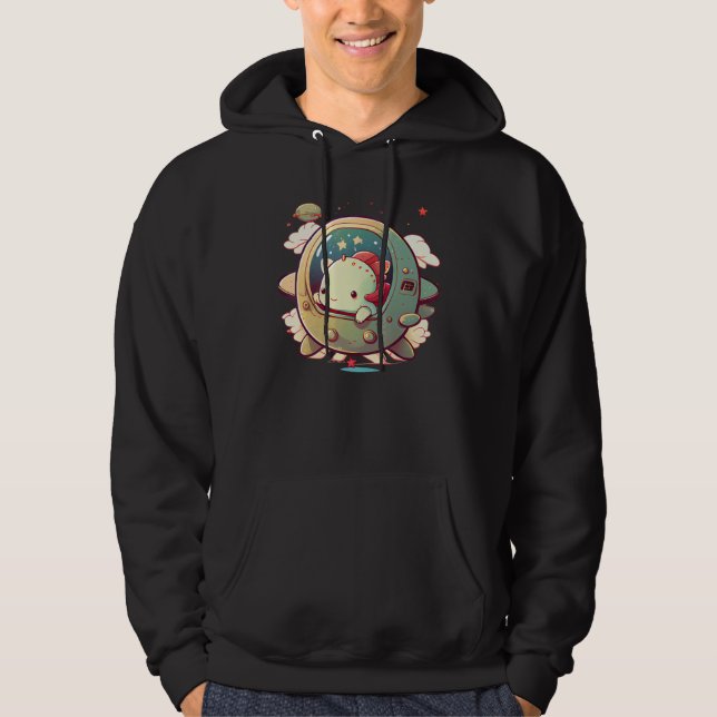 Axolotl UFO Funny Weird Alien Lolt Women Sci Fi Ge Hoodie (Front)