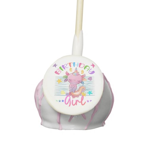 Axolotl Unicorn Birthday Girl Party Theme Colorful Cake Pops