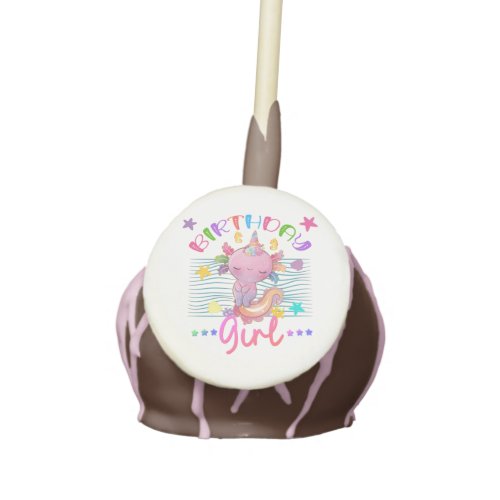 Axolotl Unicorn Birthday Girl Party Theme Colorful Cake Pops