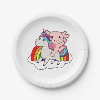 Axolotl Unicorn Rainbow Animals Unicorns Paper Plates