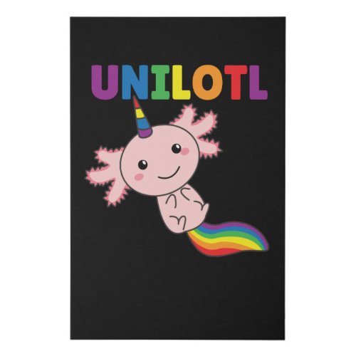 Axolotl Unilotl Unicorn_sweet Axolotl Rainbow Faux Canvas Print