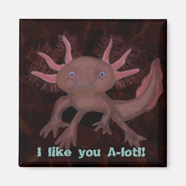 Axolotl Valentine Magnet (Front)