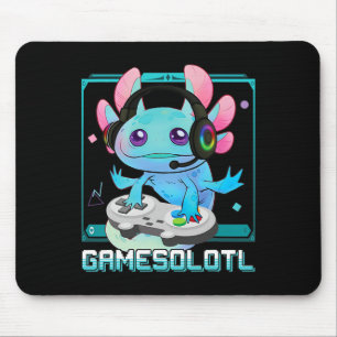 Axolotl Video Gamer Kawaii Pastel Goth Cute Anime Mouse Pad