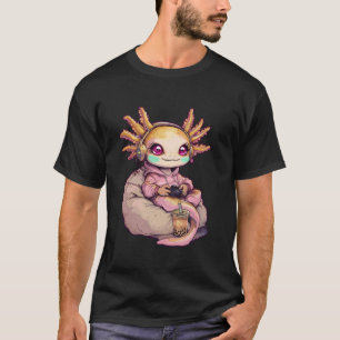 Axolotl Video Games Cute Kawaii Girl Axolotl Gamer T-Shirt