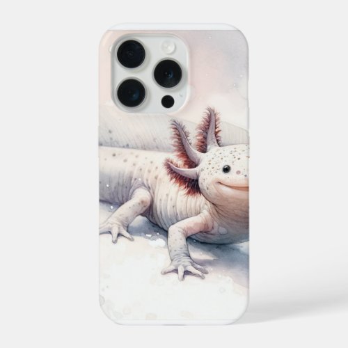 Axolotl Watercolor AREF310 _ Watercolor iPhone 15 Pro Case