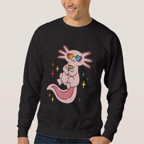Axolotl Wearing Rainbow Colored Glasses Sweatshirt