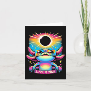 Axolotl Wearing Solar Eclipse Gles April 8 2024  Card