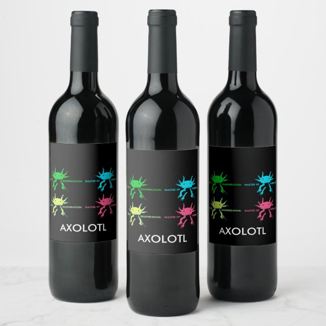 axolotl wine label (Bottles)