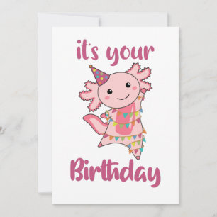 Axolotl Wishes Happy Birthday To You Axolotls Adul Invitation